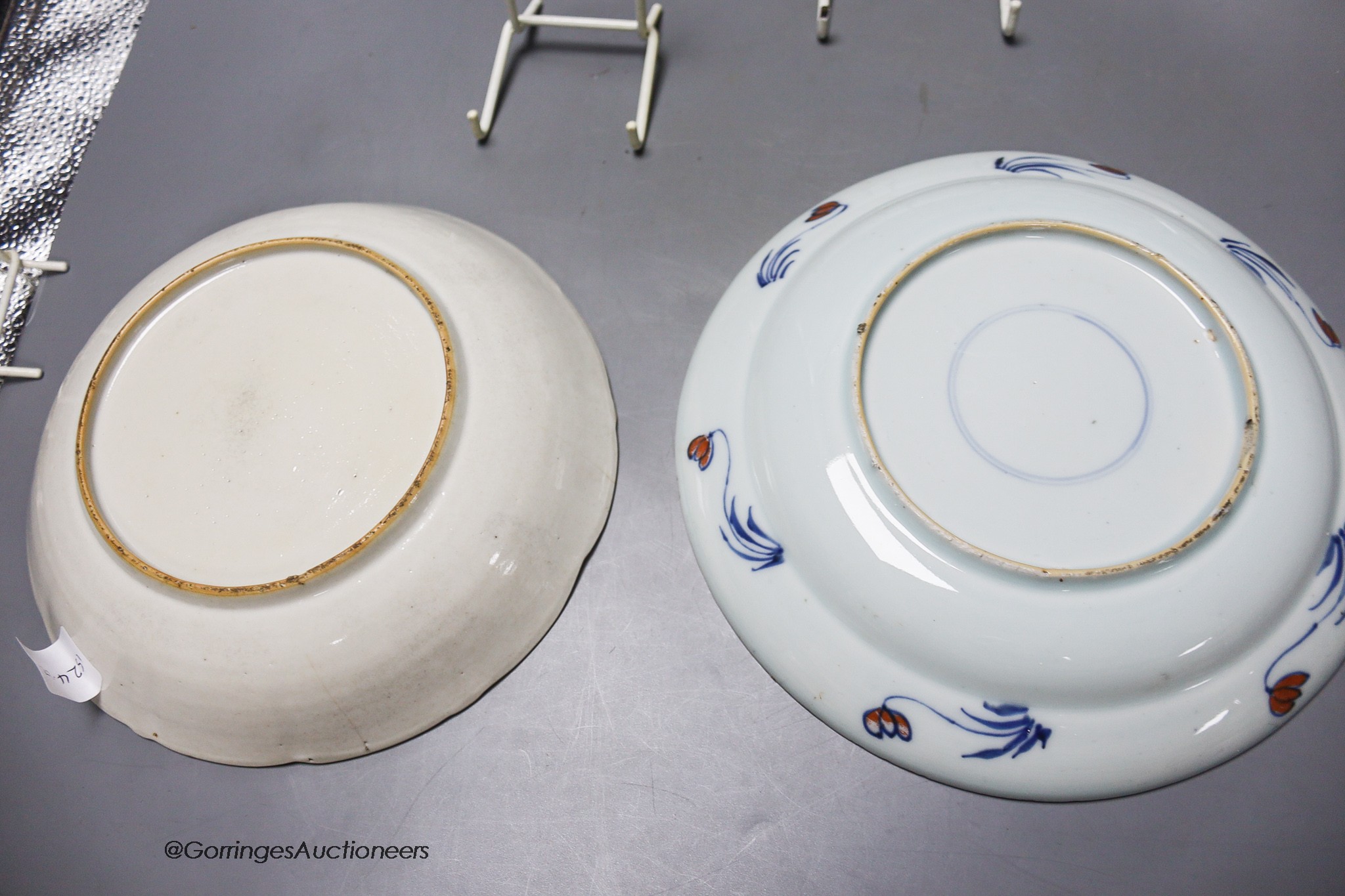 Three Chinese porcelain plates or dishes, largest diameter 23cm